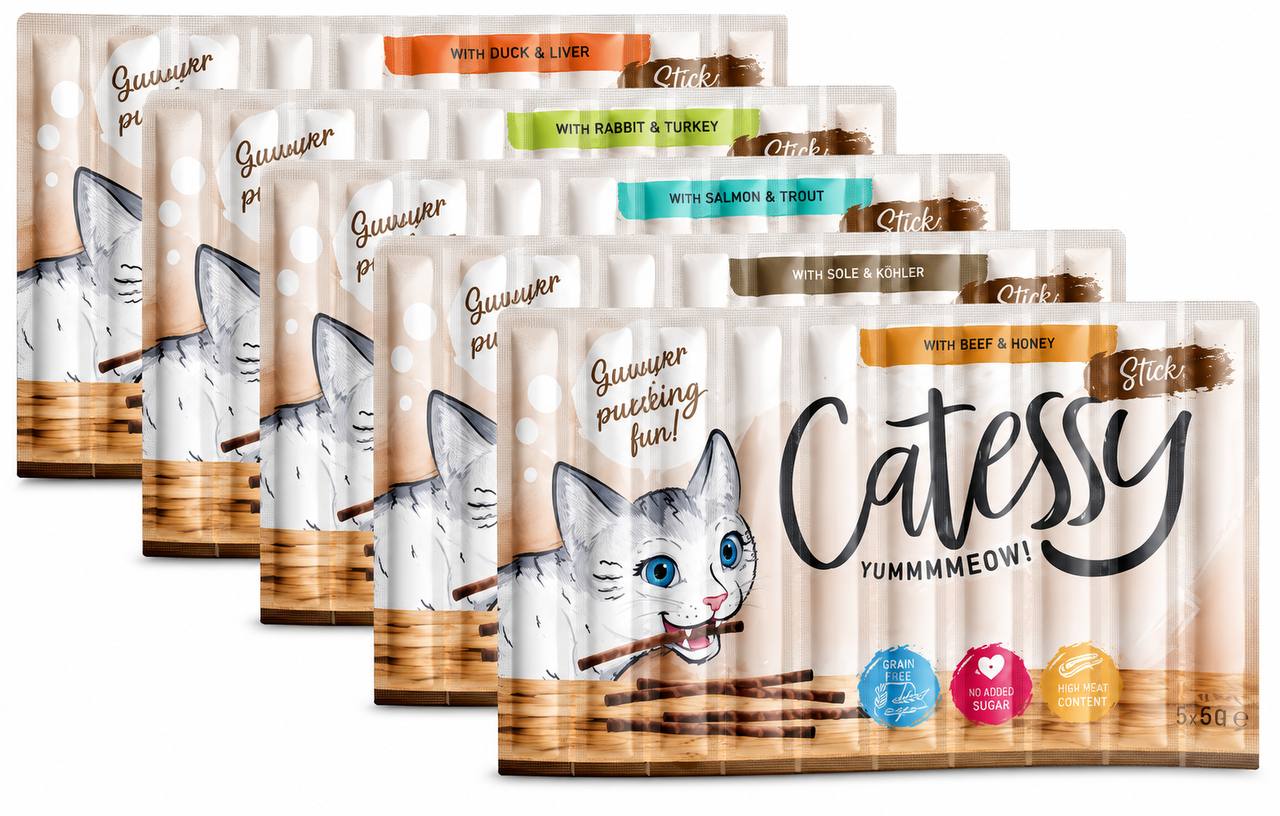 Catessy Sticks - ласощі для котів з таурином у вигляді паличок, 10 штук по 5г