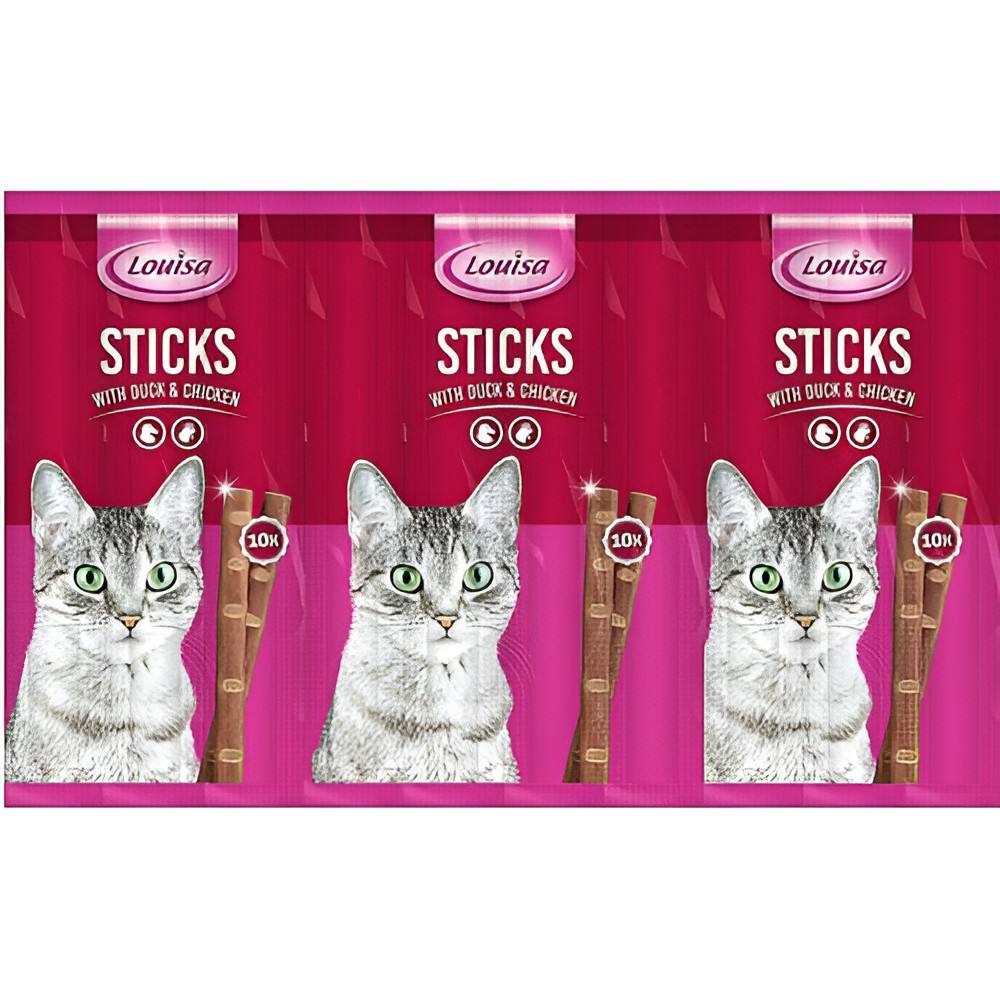 Louisa Cat Sticks- м’ясні палички для котів без додавання цукру та зернових, 10 штук по 5г