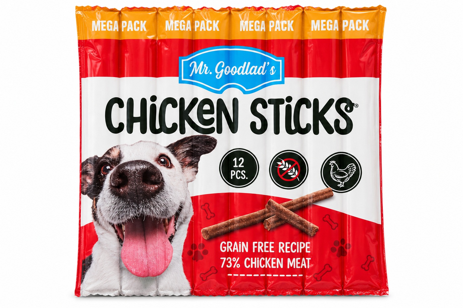 Mr. Goodlad Meaty Beef Sticks Grain Free — м’ясні палички для собак, 12шт по 11г - Зображення 2
