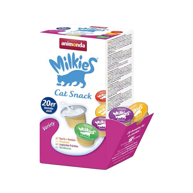 Animonda Milkies Variety - рідкі молочні ласощі для котів,20 штук по 15г